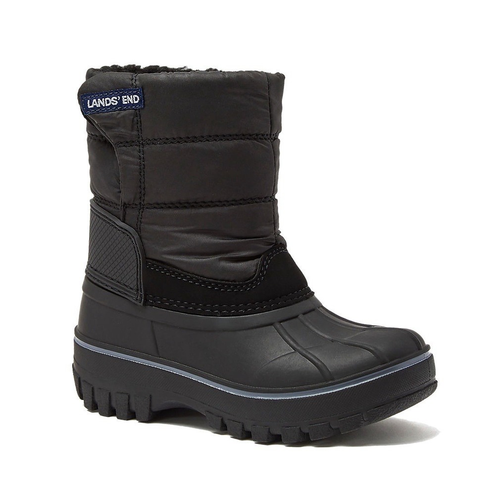 Lands' End Kids Black Snow & Rain Boot